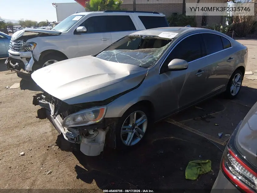 2015 Volvo S60 T5 Premier VIN: YV140MFK3F2335746 Lot: 45400705