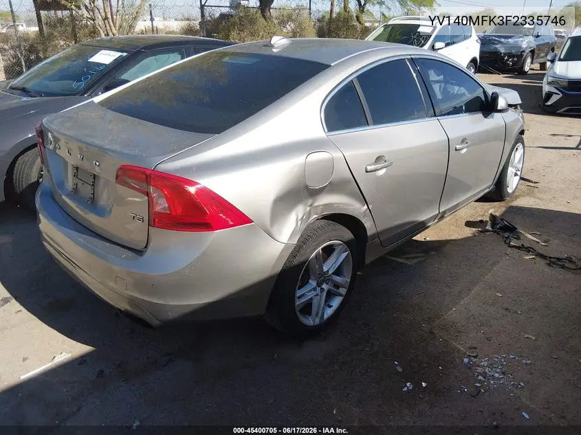 2015 Volvo S60 T5 Premier VIN: YV140MFK3F2335746 Lot: 45400705
