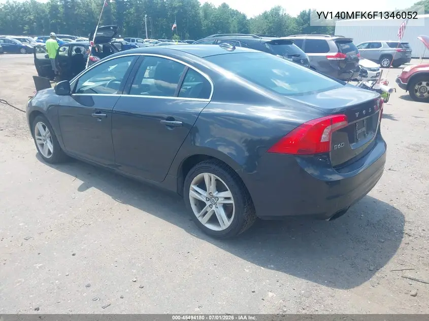 2015 Volvo S60 T5 Premier VIN: YV140MFK6F1346052 Lot: 45494180