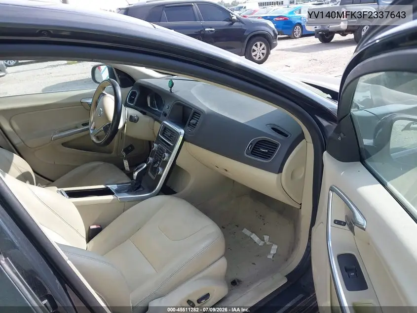 2015 Volvo S60 T5 Premier VIN: YV140MFK3F2337643 Lot: 45511282