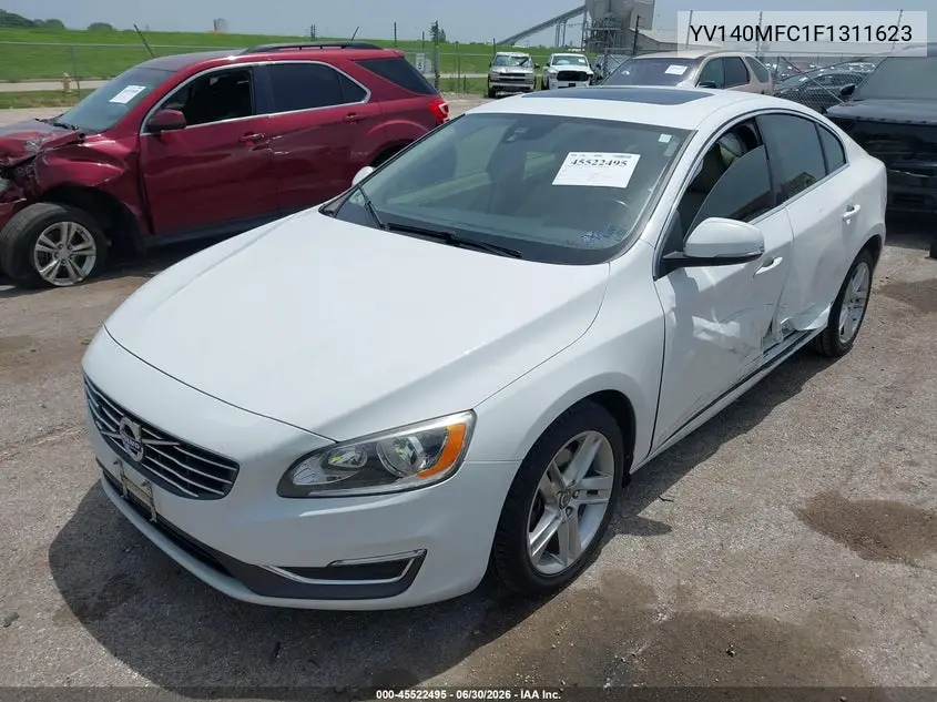 2015 Volvo S60 T5 Premier Plus VIN: YV140MFC1F1311623 Lot: 45522495