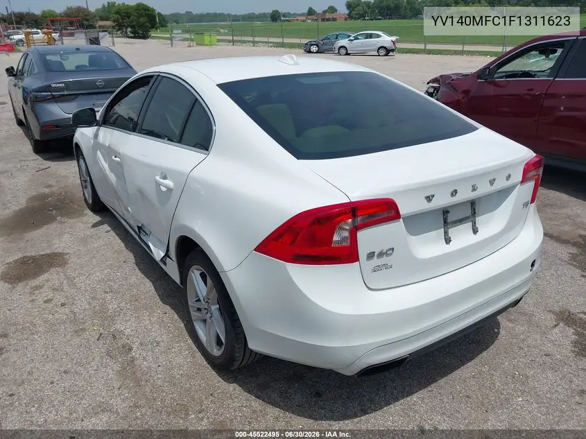 2015 Volvo S60 T5 Premier Plus VIN: YV140MFC1F1311623 Lot: 45522495
