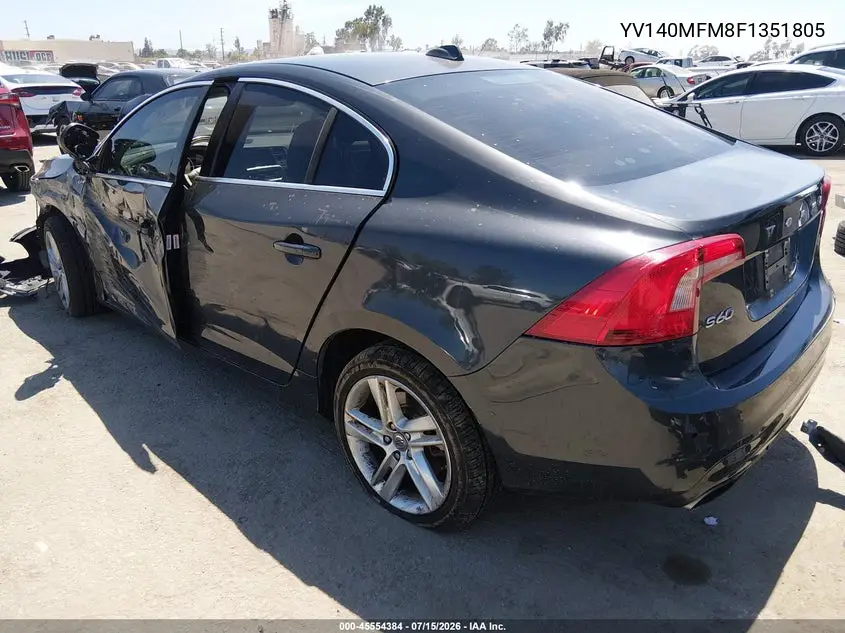 2015 Volvo S60 T5 Platinum VIN: YV140MFM8F1351805 Lot: 45554384