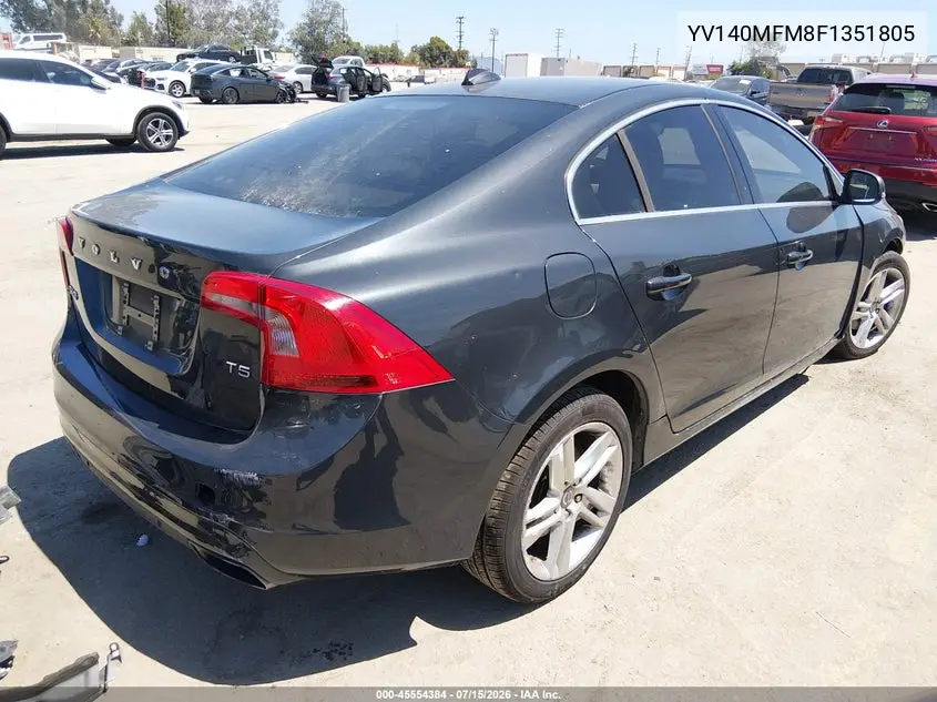 2015 Volvo S60 T5 Platinum VIN: YV140MFM8F1351805 Lot: 45554384