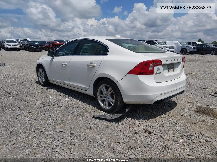 2015 Volvo S60 T5 Premier VIN: YV126MFK7F2336873 Lot: 45573040