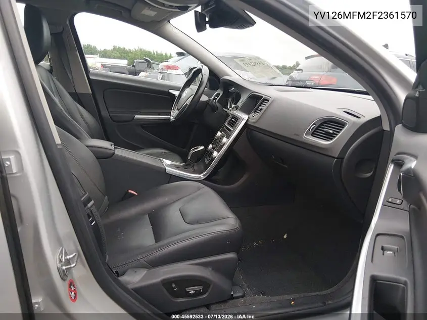 2015 Volvo S60 T5 Platinum VIN: YV126MFM2F2361570 Lot: 45592533