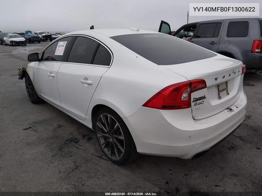 2015 Volvo S60 T5 Premier VIN: YV140MFB0F1300622 Lot: 45625180