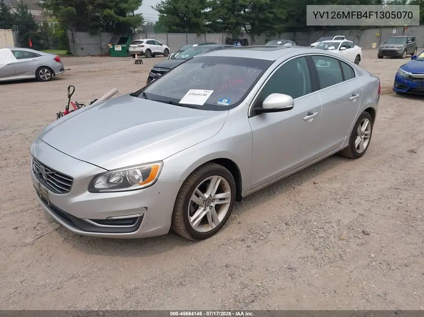 2015 Volvo S60 T5 Premier VIN: YV126MFB4F1305070 Lot: 45664146
