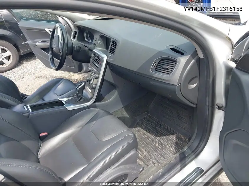 2015 Volvo S60 T5 Premier VIN: YV140MFB1F2316158 Lot: 45692589