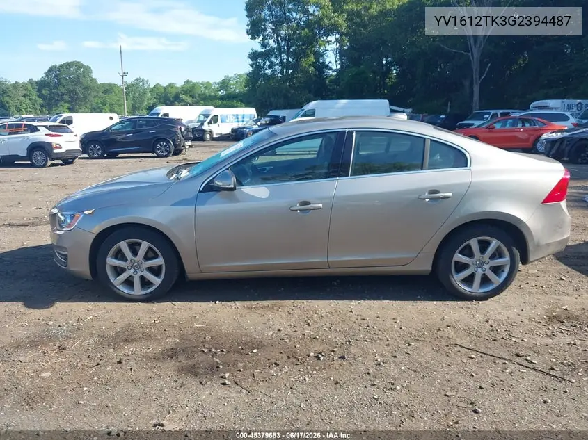 2016 Volvo S60 T5 Premier VIN: YV1612TK3G2394487 Lot: 45379683