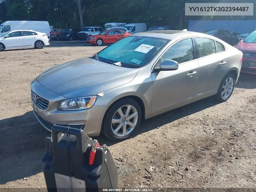 2016 Volvo S60 T5 Premier VIN: YV1612TK3G2394487 Lot: 45379683