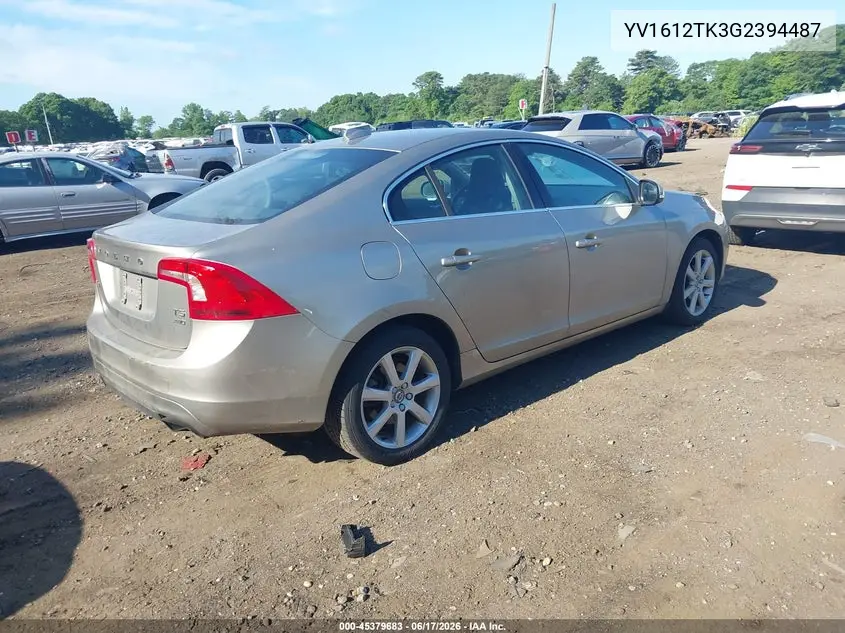 2016 Volvo S60 T5 Premier VIN: YV1612TK3G2394487 Lot: 45379683