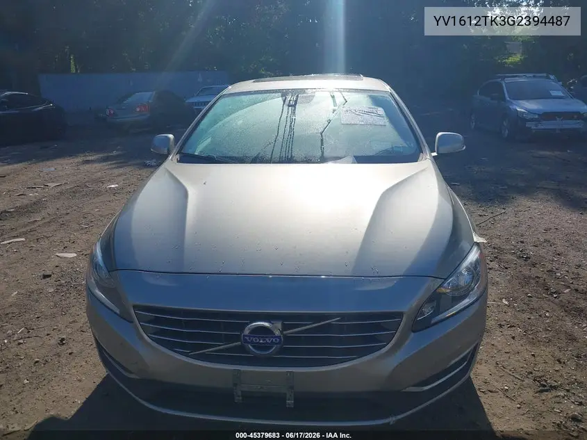 2016 Volvo S60 T5 Premier VIN: YV1612TK3G2394487 Lot: 45379683