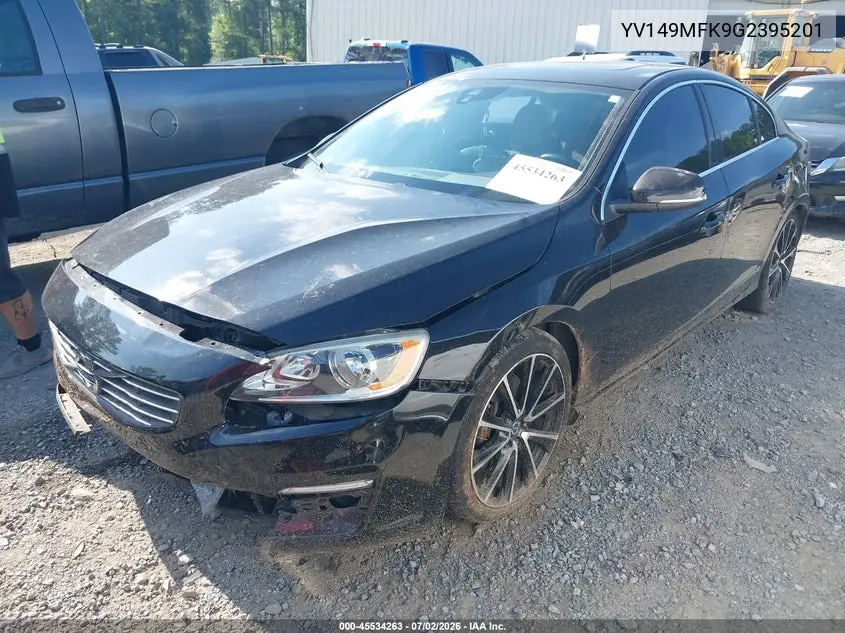 2016 Volvo S60 T6 Drive-E VIN: YV149MFK9G2395201 Lot: 45534263