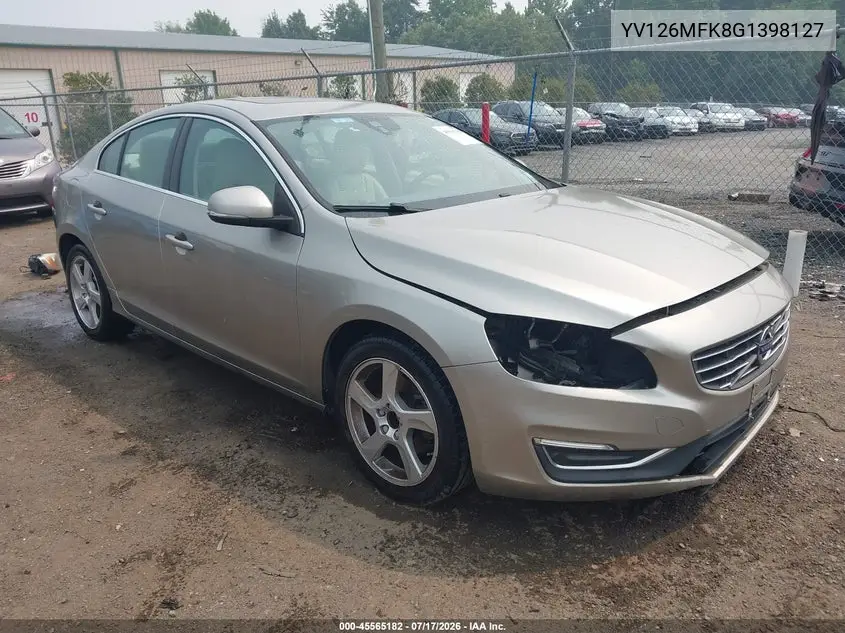 2016 Volvo S60 T5 Drive-E Premier VIN: YV126MFK8G1398127 Lot: 45565182