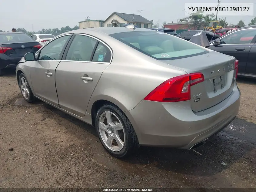 2016 Volvo S60 T5 Drive-E Premier VIN: YV126MFK8G1398127 Lot: 45565182