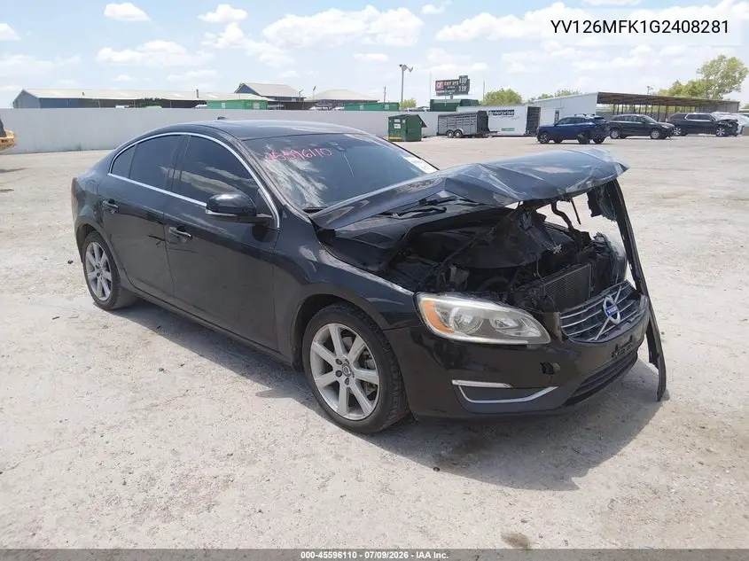 2016 Volvo S60 T5 Drive-E Premier VIN: YV126MFK1G2408281 Lot: 45596110