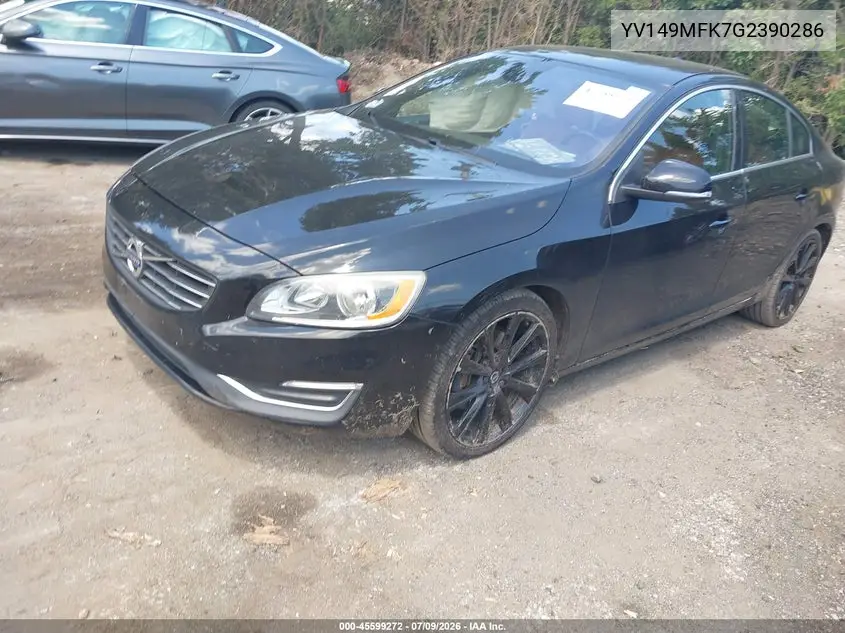 2016 Volvo S60 T6 Drive-E VIN: YV149MFK7G2390286 Lot: 45599272
