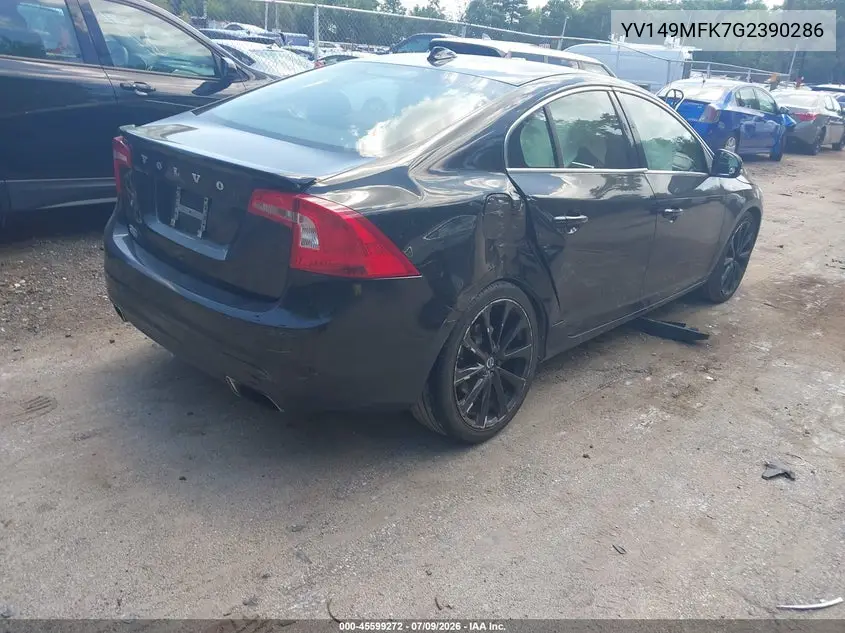 2016 Volvo S60 T6 Drive-E VIN: YV149MFK7G2390286 Lot: 45599272