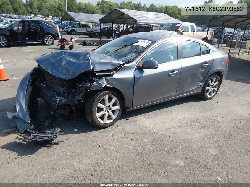 2016 Volvo S60 T5 Premier VIN: YV1612TK8G2393562 Lot: 45603249