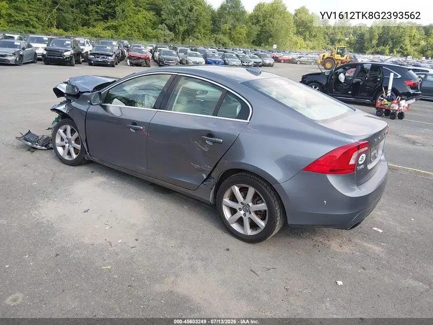2016 Volvo S60 T5 Premier VIN: YV1612TK8G2393562 Lot: 45603249