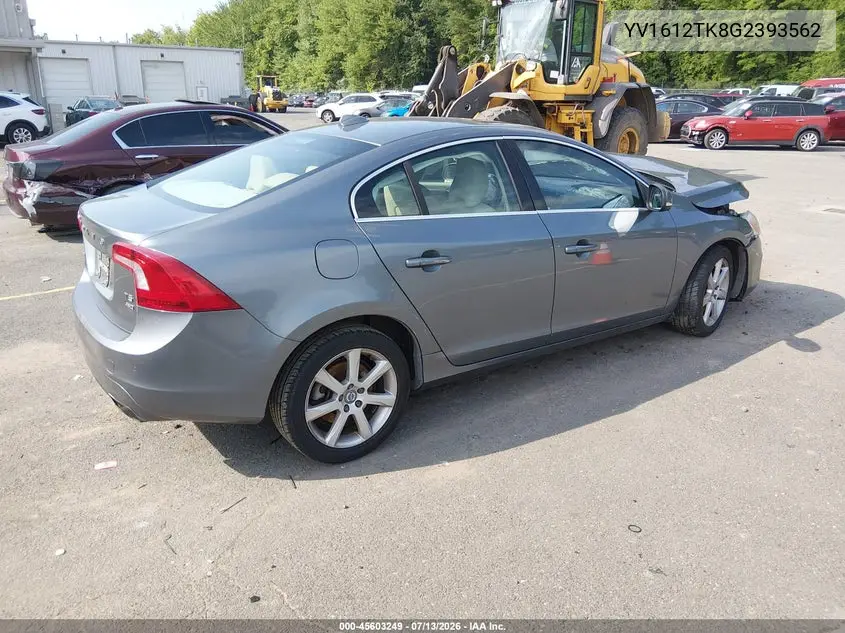 2016 Volvo S60 T5 Premier VIN: YV1612TK8G2393562 Lot: 45603249