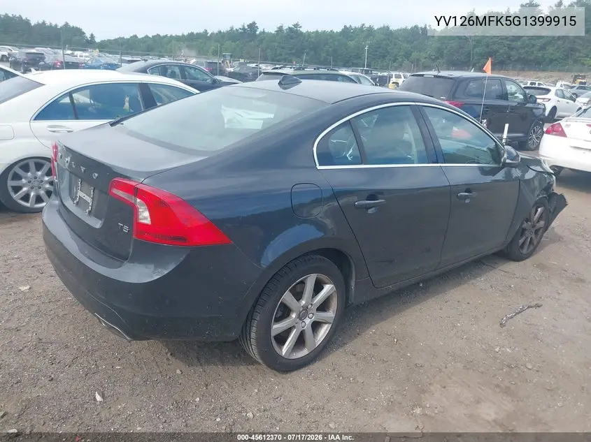2016 Volvo S60 T5 Drive-E Premier VIN: YV126MFK5G1399915 Lot: 45612370