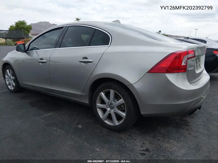 2016 Volvo S60 T5 Drive-E Premier VIN: YV126MFK2G2392799 Lot: 45620957
