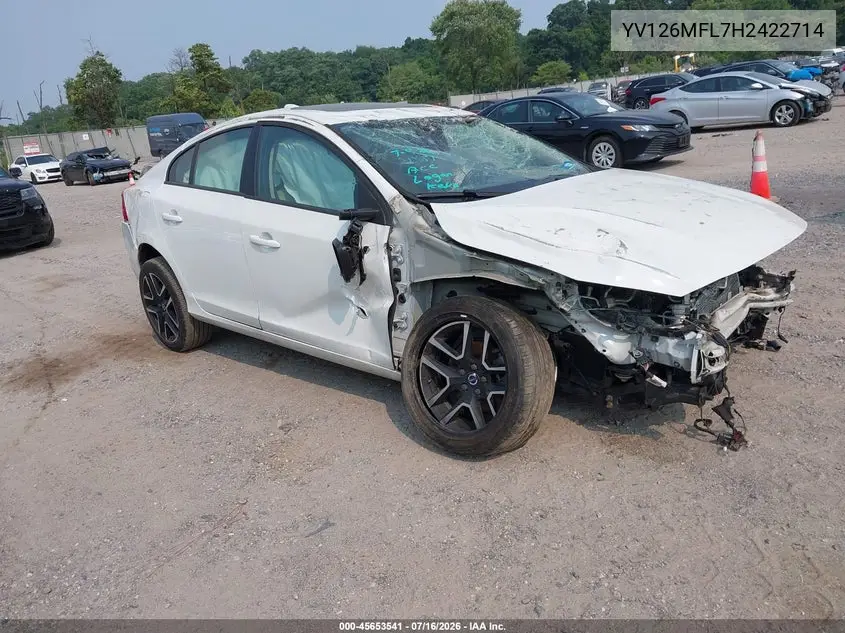 2017 Volvo S60 T5 Dynamic VIN: YV126MFL7H2422714 Lot: 45653541