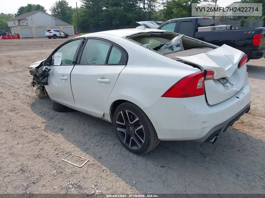 2017 Volvo S60 T5 Dynamic VIN: YV126MFL7H2422714 Lot: 45653541