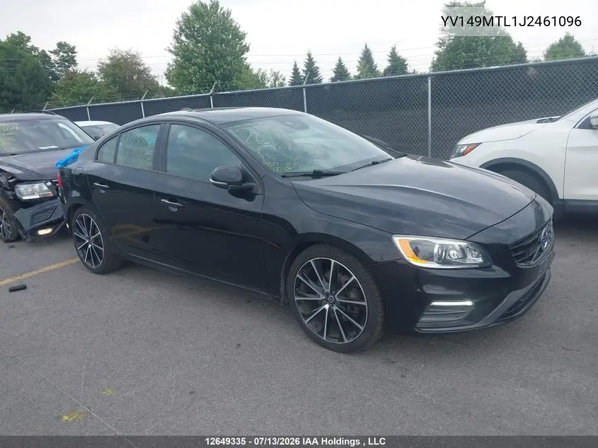 2018 Volvo S60 Dynamic VIN: YV149MTL1J2461096 Lot: 12649335