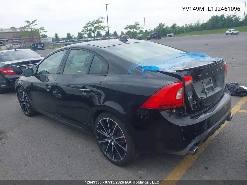 2018 Volvo S60 Dynamic VIN: YV149MTL1J2461096 Lot: 12649335