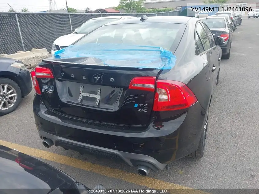 2018 Volvo S60 Dynamic VIN: YV149MTL1J2461096 Lot: 12649335