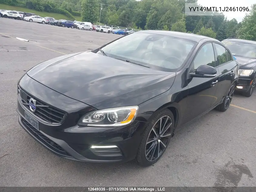 2018 Volvo S60 Dynamic VIN: YV149MTL1J2461096 Lot: 12649335
