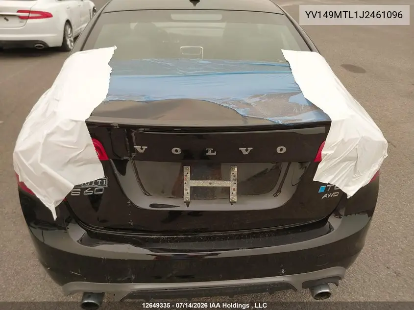 2018 Volvo S60 Dynamic VIN: YV149MTL1J2461096 Lot: 12649335