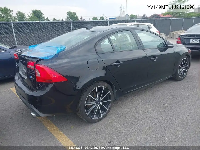 2018 Volvo S60 Dynamic VIN: YV149MTL1J2461096 Lot: 12649335