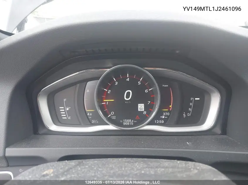 2018 Volvo S60 Dynamic VIN: YV149MTL1J2461096 Lot: 12649335