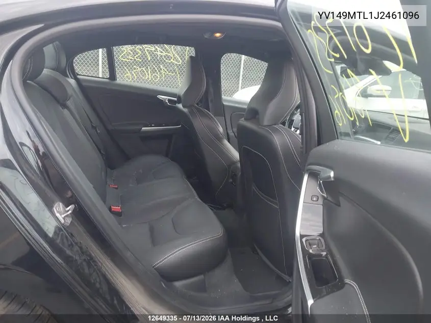 2018 Volvo S60 Dynamic VIN: YV149MTL1J2461096 Lot: 12649335