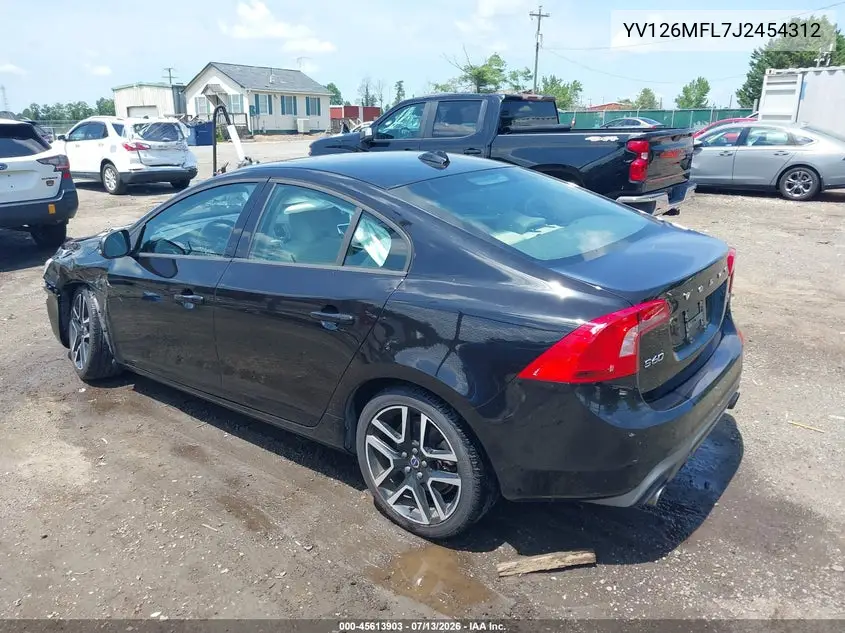 2018 Volvo S60 T5 Dynamic VIN: YV126MFL7J2454312 Lot: 45613903