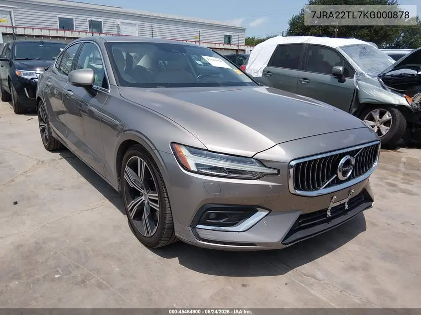 2019 Volvo S60 T6 Inscription VIN: 7JRA22TL7KG000878 Lot: 45464900