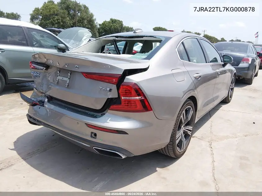 2019 Volvo S60 T6 Inscription VIN: 7JRA22TL7KG000878 Lot: 45464900