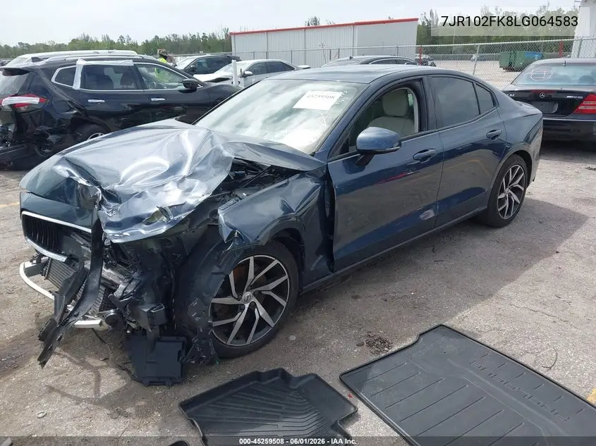 2020 Volvo S60 Momentum VIN: 7JR102FK8LG064583 Lot: 45259508
