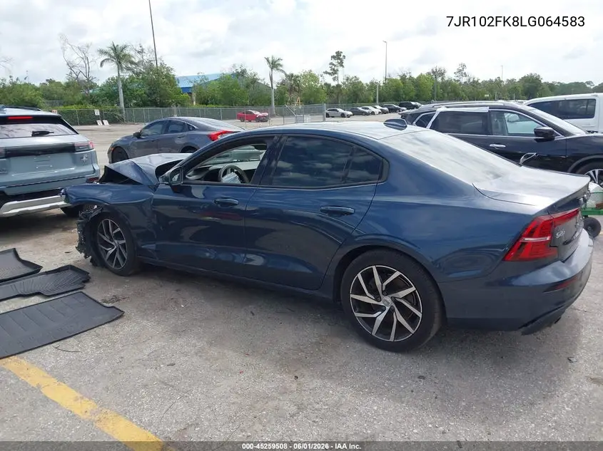 2020 Volvo S60 Momentum VIN: 7JR102FK8LG064583 Lot: 45259508