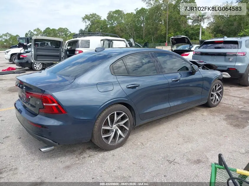 2020 Volvo S60 Momentum VIN: 7JR102FK8LG064583 Lot: 45259508