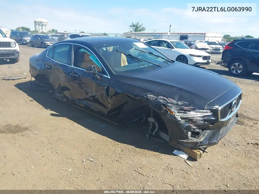 2020 Volvo S60 T6 Inscription VIN: 7JRA22TL6LG063990 Lot: 45321929
