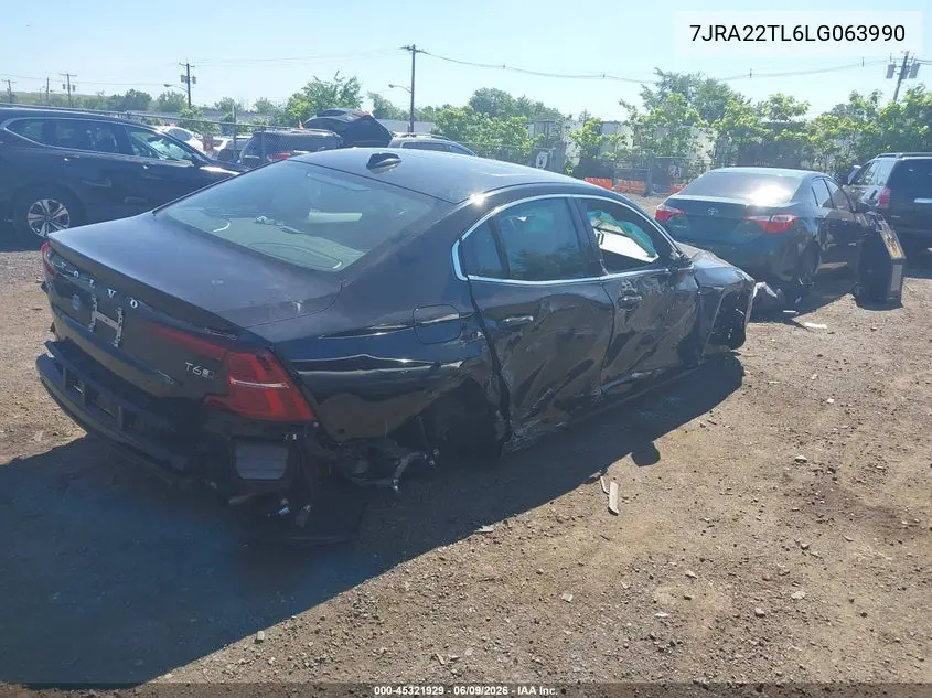2020 Volvo S60 T6 Inscription VIN: 7JRA22TL6LG063990 Lot: 45321929