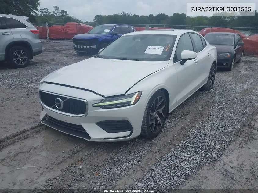 2020 Volvo S60 T6 Momentum VIN: 7JRA22TK9LG033535 Lot: 45364254