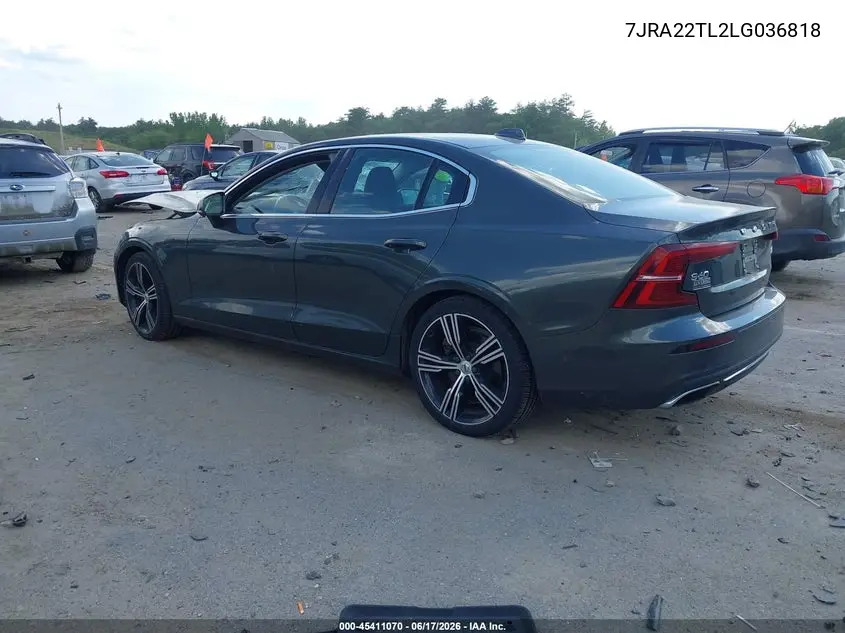 2020 Volvo S60 T6 Inscription VIN: 7JRA22TL2LG036818 Lot: 45411070
