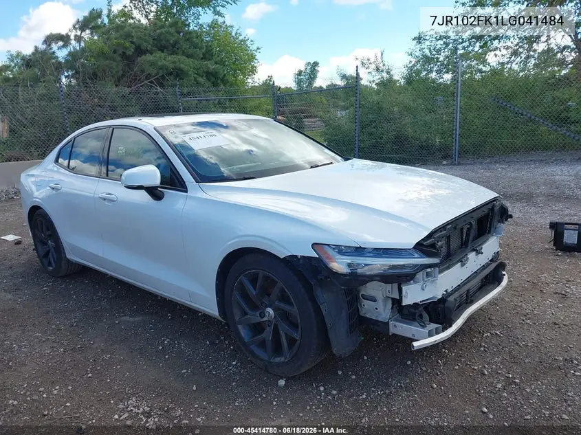 2020 Volvo S60 Momentum VIN: 7JR102FK1LG041484 Lot: 45414780
