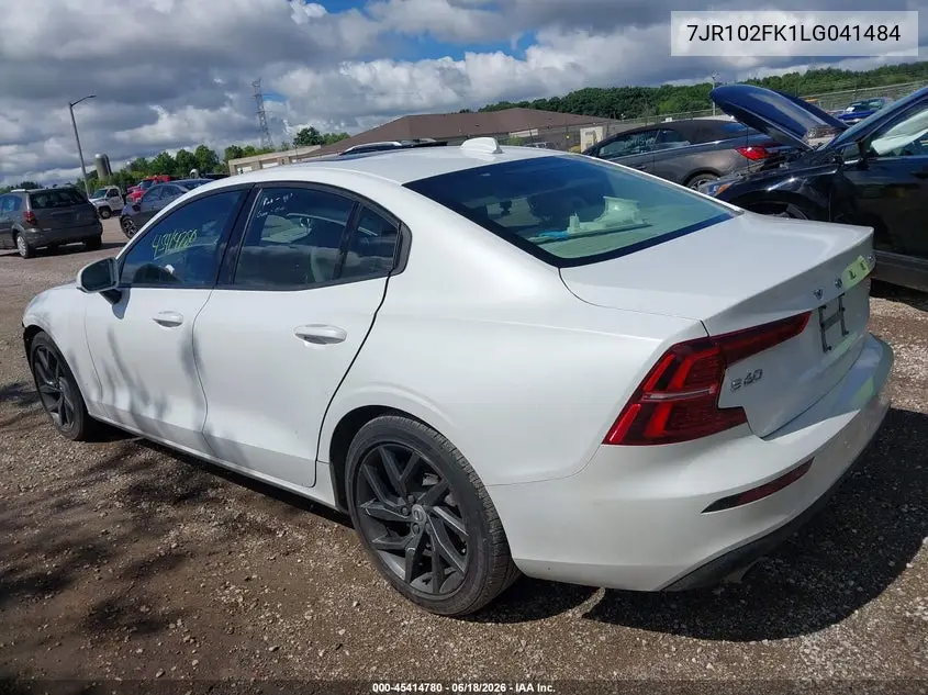2020 Volvo S60 Momentum VIN: 7JR102FK1LG041484 Lot: 45414780